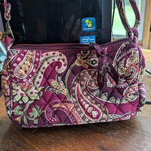 Vera Bradley Maroon Paisley Short Shoulder Bag